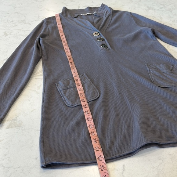 Soft Surroundings Take Two Tunic Top Large Grey Waffle Thermal Lagenlook - Picture 8 of 16